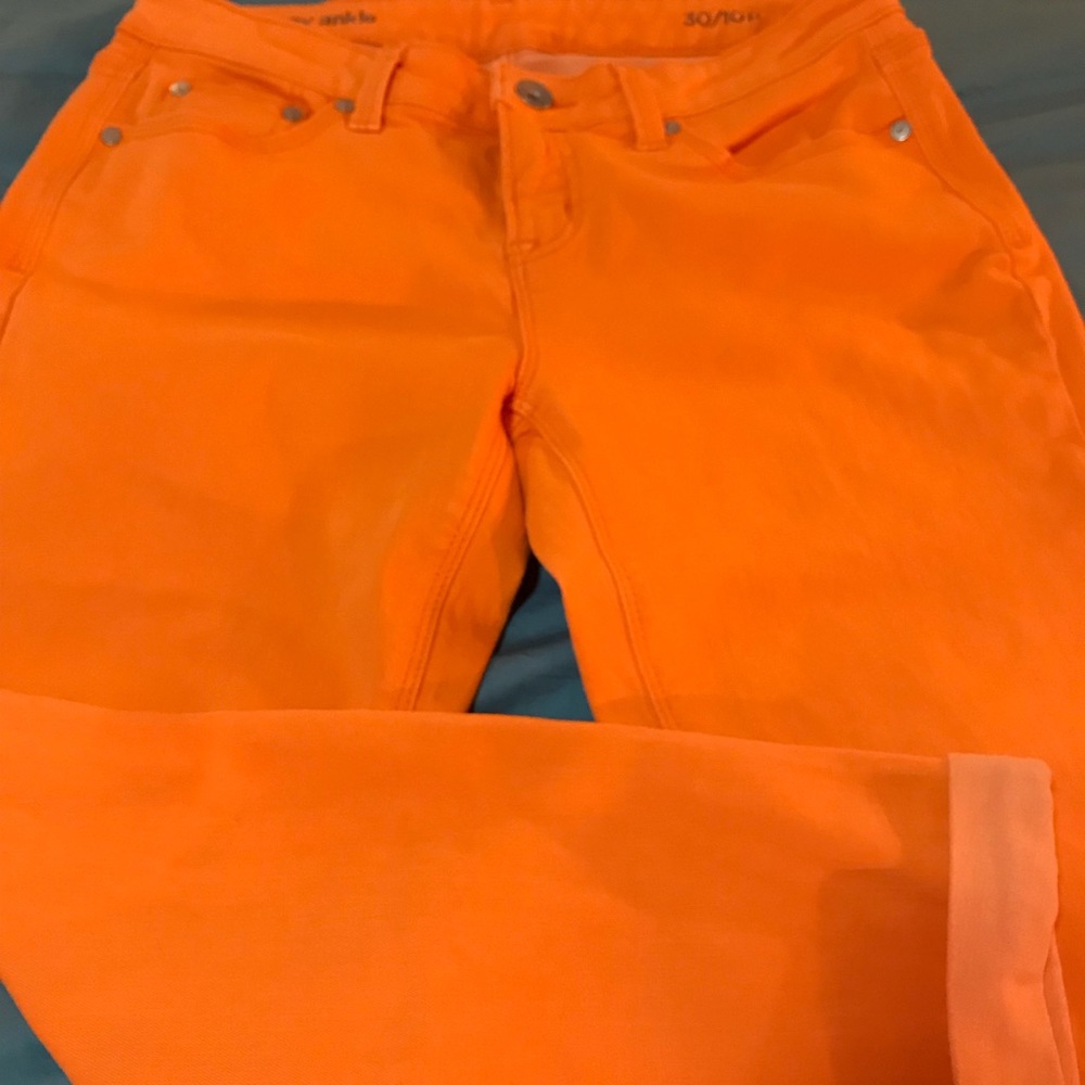 Cute orange skinny jeans